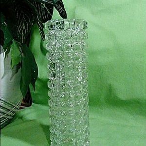 Vintage Crystal-Like  Glass Vase by Diamond Point